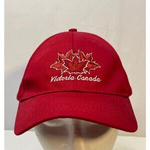 Victoria Canada hat cap adult 7" strap back red